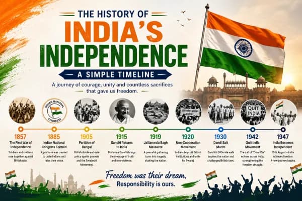 The History of India's Independence: A Simple Timeline